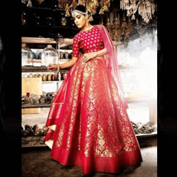 Red Color Banarasi Silk Wedding Lehenga Choli